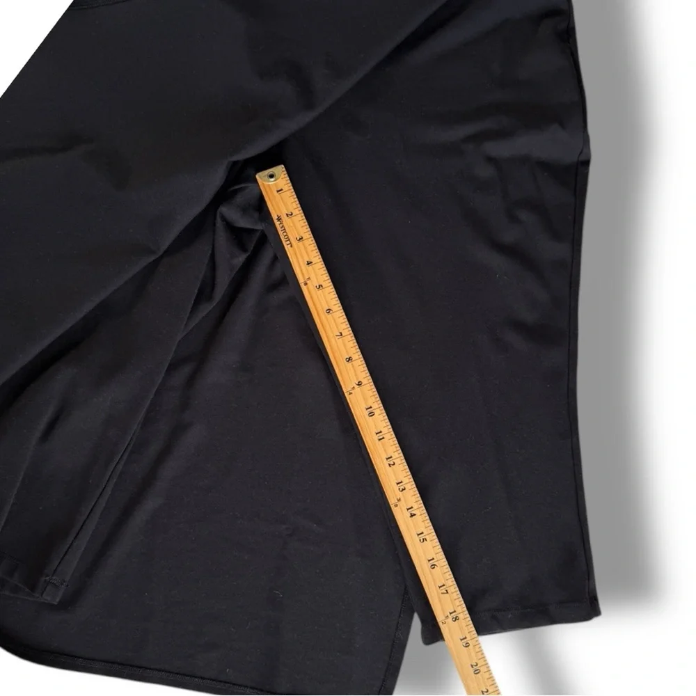 Betabrand Black Split Overlay Capri Pants